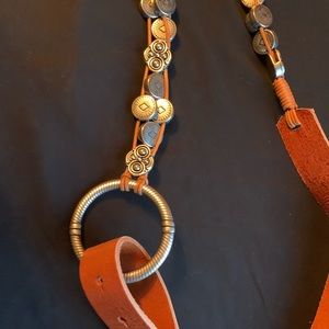 Silver & Gold Leather Belt